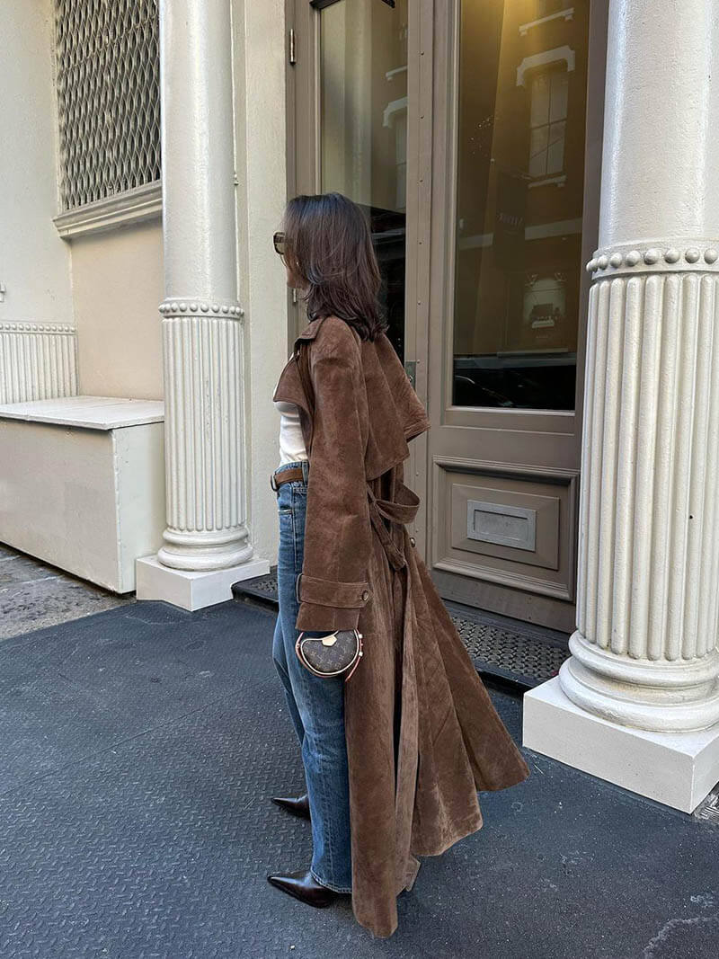 Emilia | Suede Trenchcoat