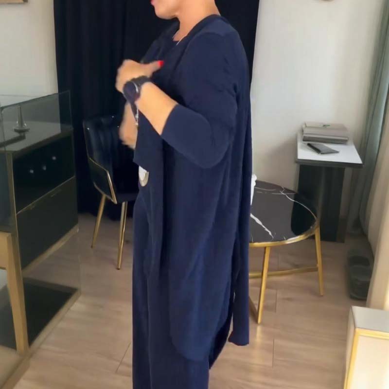 💞Ensemble 3 pièces élégant comprenant un cardigan long, un haut et un pantalon💞LIVRAISON GRATUITE