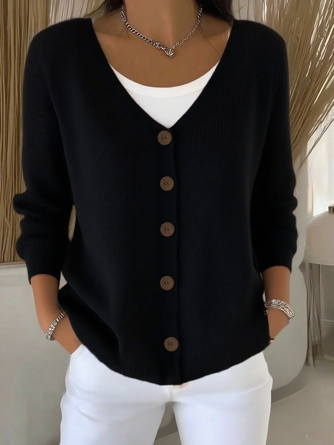 Mila | Klassisk Strikcardigan
