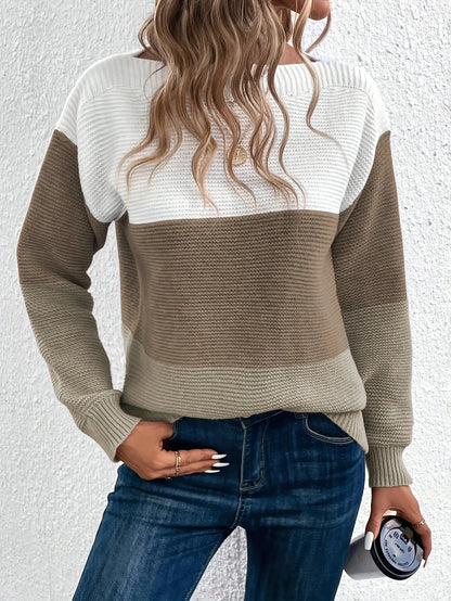 Alea | Elegant trøje med tri-color patchwork