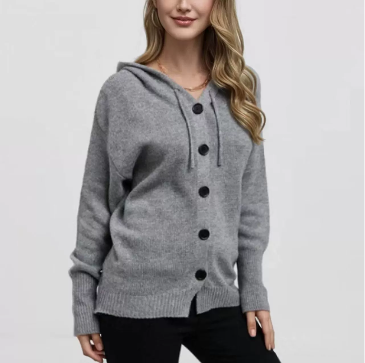 Alva | Strikcardigan med Hætte