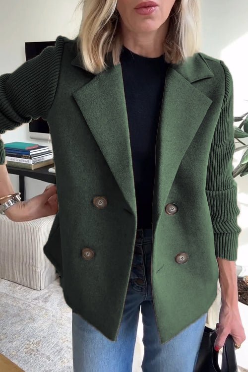 Maren | Strikketærmet Dobbeltknaps-Blazer