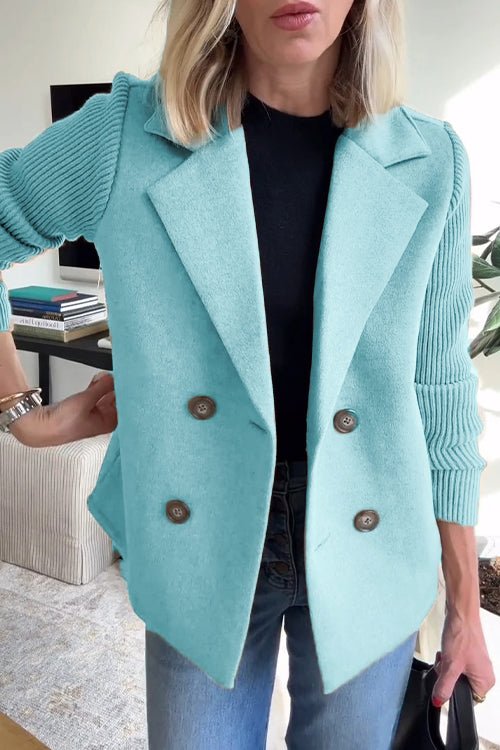 Maren | Strikketærmet Dobbeltknaps-Blazer