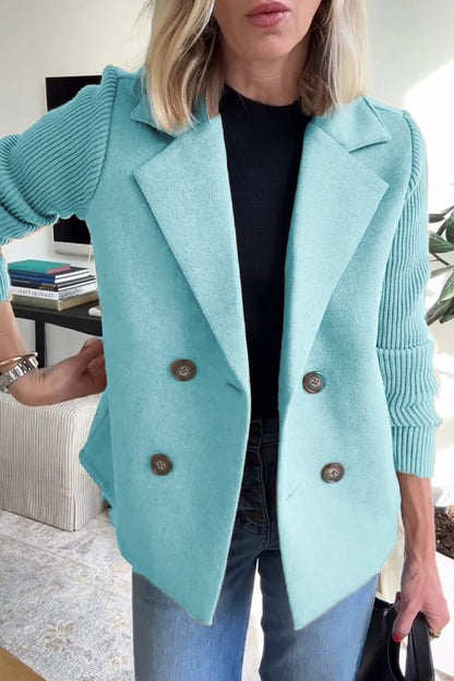Maren | Strikketærmet Dobbeltknaps-Blazer