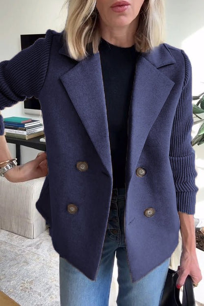 Maren | Strikketærmet Dobbeltknaps-Blazer