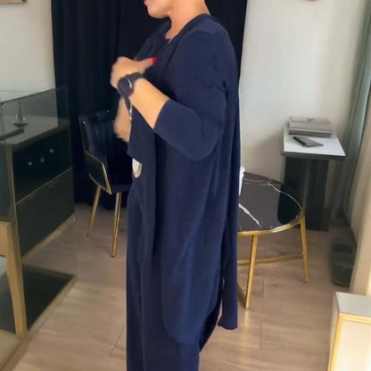 💞Ensemble 3 pièces élégant comprenant un cardigan long, un haut et un pantalon💞LIVRAISON GRATUITE